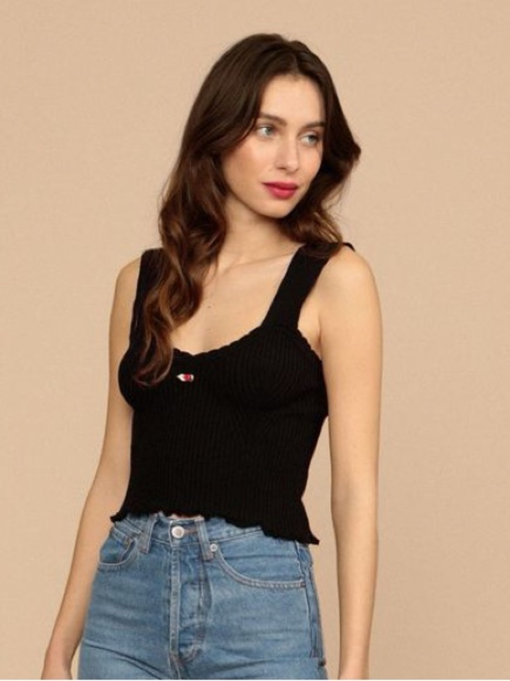 Rouje Gianni black ribbed tank top